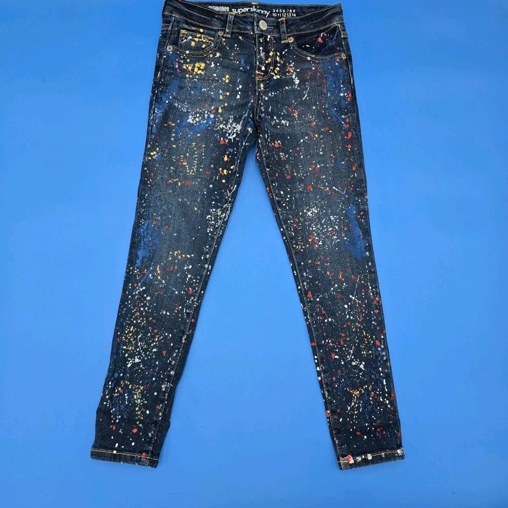 NWT Gymboree Girls‎ Super Skinny Jeans Size 7 Paint Spatter BTS Perfect